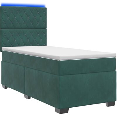 Boxspringbett Mit Matratze Dunkelgrün 100 X 200 Cm Samt Vidaxl Boxspringbett Mit Matratze Dunkelgrün 100 X 200 Cm Samt Vidaxl