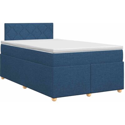 Boxspringbett Mit Matratze Mit Kopfteil Blau 120 X 200 Cm Stoff Vidaxl Boxspringbett Mit Matratze Mit Kopfteil Blau 120 X 200 Cm Stoff Vidaxl