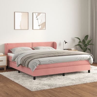 vidaXL Pink Velvet 160x200cm Bett - Bett vidaXL Pink Velvet 160x200cm Bett - Bett