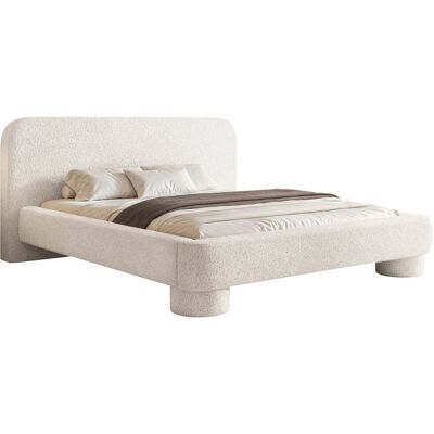 Selsey Fredo - Polsterbett Mit Bettkasten, Bouclé Weiß, 180x200 Cm Selsey Fredo - Polsterbett Mit Bettkasten, Bouclé Weiß, 180x200 Cm