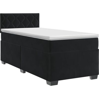 Boxspringbett Mit Matratze Schwarz 100 X 200 Cm Samt Vidaxl Boxspringbett Mit Matratze Schwarz 100 X 200 Cm Samt Vidaxl