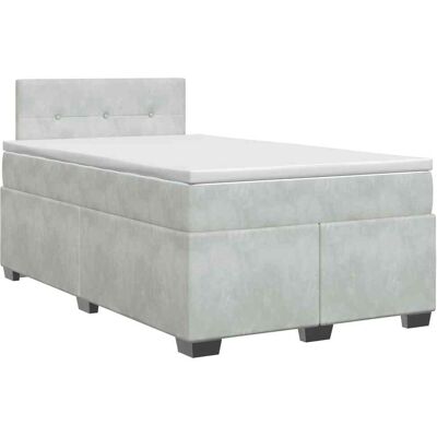 Boxspringbett Mit Matratze Hellgrau 120 X 190 Cm Samt Vidaxl Boxspringbett Mit Matratze Hellgrau 120 X 190 Cm Samt Vidaxl