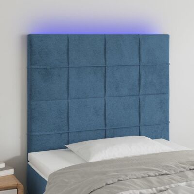 MAISONCHIC Dunkelblauer Samtstoff-Kopfteil mit LED-Lichtern - Kopfteil MAISONCHIC Dunkelblauer Samtstoff-Kopfteil mit LED-Lichtern - Kopfteil