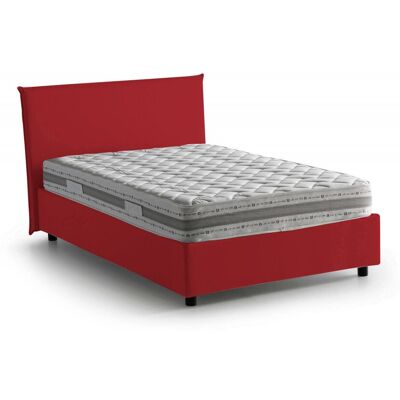 Quadratisches Und Halbes Bett Daceret, Containerbett Mit Stoffbespannung, 100% Made In Italy, Frontöffnung, Inklusive Matratze Cm 120x190, Rot - Dmora Quadratisches Und Halbes Bett Daceret, Containerbett Mit Stoffbespannung, 100% Made In Italy, Frontöffnung, Inklusive Matratze Cm 120x190, Rot - Dmora