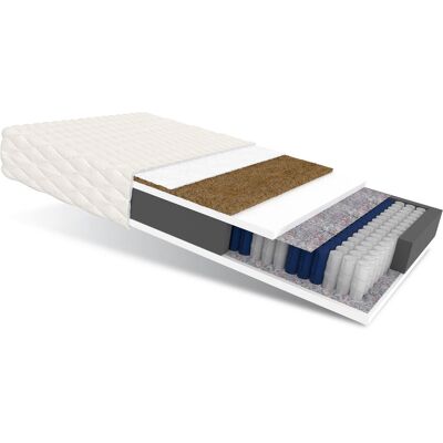 FDM Matratze 140x200 Taschenfederkern Family 7 Zonen H3 H4 18 Cm Kokos Hr Schaum Klimafaser Polyurethanschaum Jersey FDM Matratze 140x200 Taschenfederkern Family 7 Zonen H3 H4 18 Cm Kokos Hr Schaum Klimafaser Polyurethanschaum Jersey