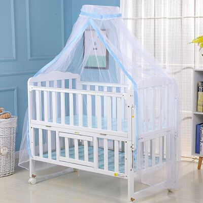 OEM Baby-moskitonetz, Für Bett, Kinderbett, Decke, Moskitonetz Für Kinderbetten, Hängenetz Fürs Bett, Moskitonetz Zum Schutz Ihres Babys Vor Mücken, Blauer Rand, 160 X 450 Cm OEM Baby-moskitonetz, Für Bett, Kinderbett, Decke, Moskitonetz Für Kinderbetten, Hängenetz Fürs Bett, Moskitonetz Zum Schutz Ihres Babys Vor Mücken, Blauer Rand, 160 X 450 Cm