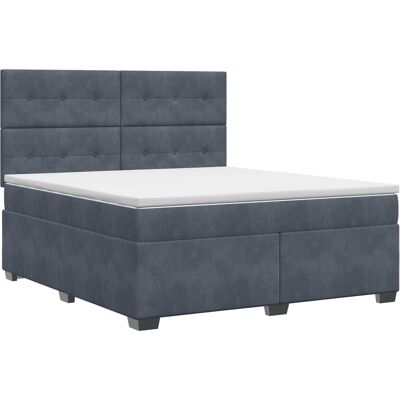 Boxspringbett Mit Matratze Dunkelgrau 180 X 200 Cm Samt Vidaxl Boxspringbett Mit Matratze Dunkelgrau 180 X 200 Cm Samt Vidaxl