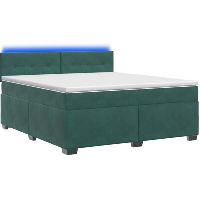 Boxspringbett Mit Matratze Und Led Dunkelgrün 140 X 200 Cm Samt Vidaxl Boxspringbett Mit Matratze Und Led Dunkelgrün 140 X 200 Cm Samt Vidaxl