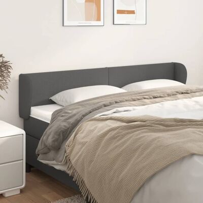 vidaXL Kopfteil mit Ohren, Grau, 163x23x78/88 cm - Kopfteil vidaXL Kopfteil mit Ohren, Grau, 163x23x78/88 cm - Kopfteil