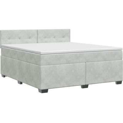 Boxspringbett Mit Matratze Hellgrau 140 X 190 Cm Samt Vidaxl Boxspringbett Mit Matratze Hellgrau 140 X 190 Cm Samt Vidaxl