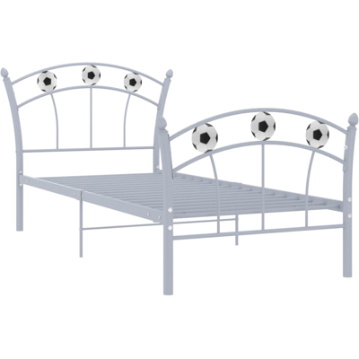 Einzelbett Mit Fußball-design Grau Metall 90x200 Cm Vidaxl Einzelbett Mit Fußball-design Grau Metall 90x200 Cm Vidaxl