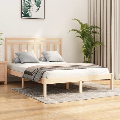 vidaXL Braune 120x190 cm Massives Kiefernholz Bettgestell - Bett - Schlafzimmermöbel vidaXL Braune 120x190 cm Massives Kiefernholz Bettgestell - Bett - Schlafzimmermöbel
