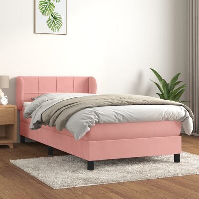 vidaXL Rosa Samtbett mit verstellbarem Kopfteil - Bett vidaXL Rosa Samtbett mit verstellbarem Kopfteil - Bett