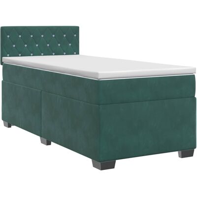 Boxspringbett Mit Matratze Dunkelgrün 100 X 200 Cm Samt Vidaxl Boxspringbett Mit Matratze Dunkelgrün 100 X 200 Cm Samt Vidaxl