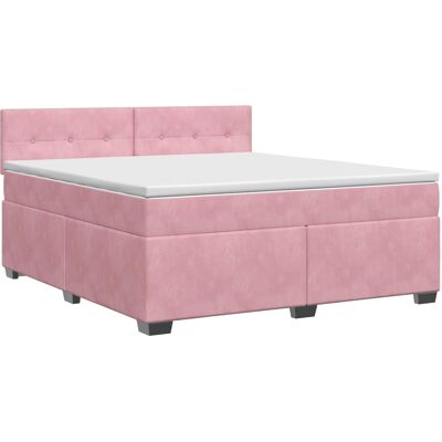 Boxspringbett Mit Matratze Mit Kopfteil Rosa 140 X 190 Cm Samt Vidaxl Boxspringbett Mit Matratze Mit Kopfteil Rosa 140 X 190 Cm Samt Vidaxl