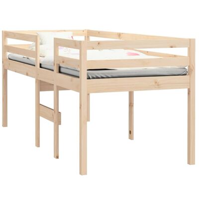 vidaXL Braune 90x200 cm Hochbett mit Sicherheitsgeländer - Hochbett vidaXL Braune 90x200 cm Hochbett mit Sicherheitsgeländer - Hochbett