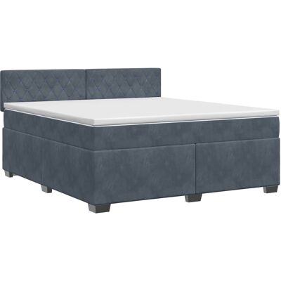 Boxspringbett Mit Matratze Dunkelgrau 160 X 200 Cm Samt Vidaxl Boxspringbett Mit Matratze Dunkelgrau 160 X 200 Cm Samt Vidaxl