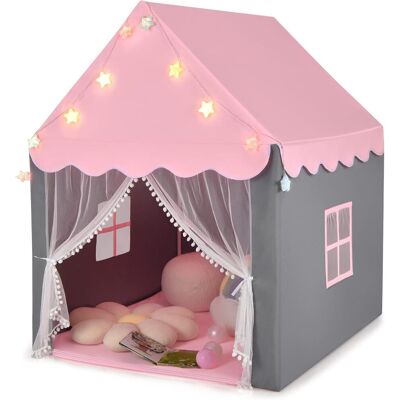 Costway - Kinder-Spielzelt - 105 x 121 x 136 cm - Pink-Grau - Play tent Costway - Kinder-Spielzelt - 105 x 121 x 136 cm - Pink-Grau - Play tent