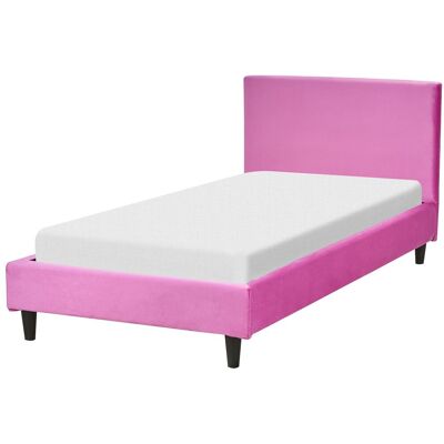 Beliani Fuchsia Pink Samtbett - Einzel, Modern Beliani Fuchsia Pink Samtbett - Einzel, Modern