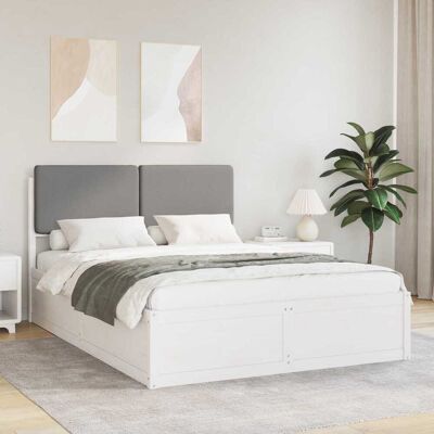SORRUDER Vidaxl Bettgestell Mit Gepolstertem Kopfteil Hellgrau 135 X 190 Cm SORRUDER Vidaxl Bettgestell Mit Gepolstertem Kopfteil Hellgrau 135 X 190 Cm