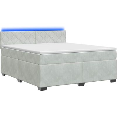 Boxspringbett Mit Matratze Und Led Hellgrau 140 X 200 Cm Samt Vidaxl Boxspringbett Mit Matratze Und Led Hellgrau 140 X 200 Cm Samt Vidaxl