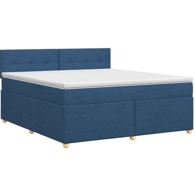 Boxspringbett Mit Matratze Mit Kopfteil Blau 140 X 200 Cm Stoff Vidaxl Boxspringbett Mit Matratze Mit Kopfteil Blau 140 X 200 Cm Stoff Vidaxl