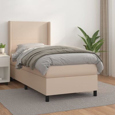 vidaXL Boxspringbett mit Matratze - Braun - 90x190 cm vidaXL Boxspringbett mit Matratze - Braun - 90x190 cm