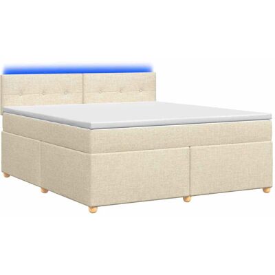 Boxspringbett Mit Matratze Creme 160 X 200 Cm Stoff Vidaxl Boxspringbett Mit Matratze Creme 160 X 200 Cm Stoff Vidaxl