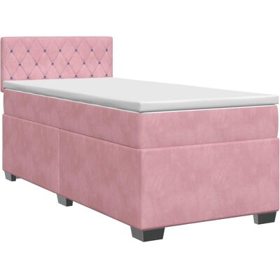 Boxspringbett Mit Matratze Mit Kopfteil Rosa 80 X 200 Cm Samt Vidaxl Boxspringbett Mit Matratze Mit Kopfteil Rosa 80 X 200 Cm Samt Vidaxl
