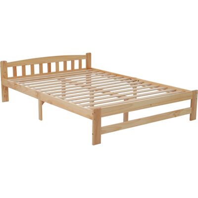 Futon-doppelbett Aus Naturbelassenem Kiefernholz 140x200 Cm Mit Kopfteil Modenuit Futon-doppelbett Aus Naturbelassenem Kiefernholz 140x200 Cm Mit Kopfteil Modenuit