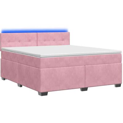 Boxspringbett Mit Matratze Und Led Rosa 160 X 200 Cm Samt Vidaxl Boxspringbett Mit Matratze Und Led Rosa 160 X 200 Cm Samt Vidaxl
