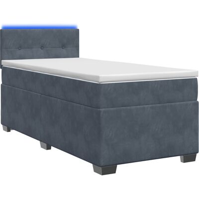 Boxspringbett Mit Matratze Und Led Dunkelgrau 100 X 200 Cm Samt Vidaxl Boxspringbett Mit Matratze Und Led Dunkelgrau 100 X 200 Cm Samt Vidaxl