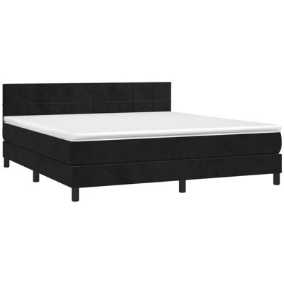 Maisonchic Schwarzes Samt 180x200cm Boxspringbett - Bett Maisonchic Schwarzes Samt 180x200cm Boxspringbett - Bett