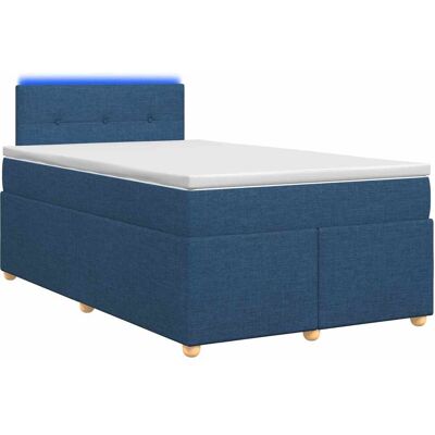Boxspringbett Mit Matratze Mit Kopfteil Blau 120 X 190 Cm Stoff Vidaxl Boxspringbett Mit Matratze Mit Kopfteil Blau 120 X 190 Cm Stoff Vidaxl