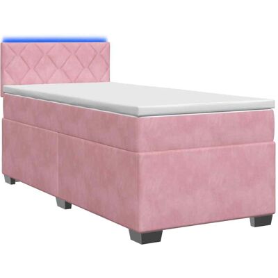 Boxspringbett Mit Matratze Und Led Rosa 100 X 200 Cm Samt Vidaxl Boxspringbett Mit Matratze Und Led Rosa 100 X 200 Cm Samt Vidaxl