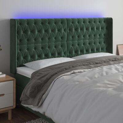 Vidaxl Dunkelgrüner Samt LED-Kopfteil - Kopfteil mit LED Vidaxl Dunkelgrüner Samt LED-Kopfteil - Kopfteil mit LED