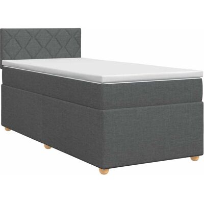 Boxspringbett Mit Matratze Dunkelgrau 100 X 200 Cm Stoff Vidaxl Boxspringbett Mit Matratze Dunkelgrau 100 X 200 Cm Stoff Vidaxl
