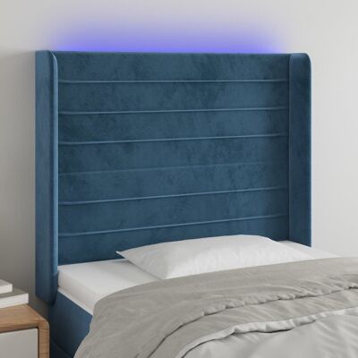 Vidaxl Dunkelblau Samt LED-Kopfteil - Kopfteil Vidaxl Dunkelblau Samt LED-Kopfteil - Kopfteil