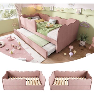 SANS MARQUE Polsterbett Daybett – 197x99x70 Cm – 44.9 Kg – Aus Samt – Hinweis: Der Bettrahmen – Rosa – Tagesbett Schlafsofa Mit Ausziehbett 90x190 – Ohne Matratze SANS MARQUE Polsterbett Daybett – 197x99x70 Cm – 44.9 Kg – Aus Samt – Hinweis: Der Bettrahmen – Rosa – Tagesbett Schlafsofa Mit Ausziehbett 90x190 – Ohne Matratze
