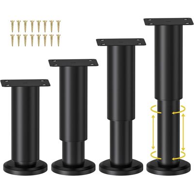 XISRENS Wlrrcwdttc 4 Stück Verstellbare Möbelfüße Aus Metall, 12–18 Cm (4,72–7,08 Zoll), Verstellbare Schrankfüße Für Sofa, Bett, Stuhl, Couch, Kommode Und Tisch, Robuste Ersatz-bettbeine Für Bettgestell Und XISRENS Wlrrcwdttc 4 Stück Verstellbare Möbelfüße Aus Metall, 12–18 Cm (4,72–7,08 Zoll), Verstellbare Schrankfüße Für Sofa, Bett, Stuhl, Couch, Kommode Und Tisch, Robuste Ersatz-bettbeine Für Bettgestell Und