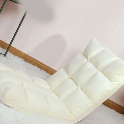 HEAT Klappbarer Und Verstellbarer Bodenstuhl, Pouf-bett Zum Spielen, Schlafen Und Entspannen, Milchig Weiß HEAT Klappbarer Und Verstellbarer Bodenstuhl, Pouf-bett Zum Spielen, Schlafen Und Entspannen, Milchig Weiß