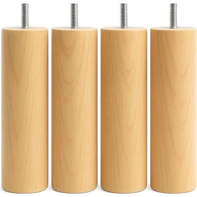 TORMATOR 4er-set Bettbeine – Lattenrost – Massives Buchenholz – M8-gewinde – Für Schlafzimmer – Natur – 25 X 6 Cm TORMATOR 4er-set Bettbeine – Lattenrost – Massives Buchenholz – M8-gewinde – Für Schlafzimmer – Natur – 25 X 6 Cm