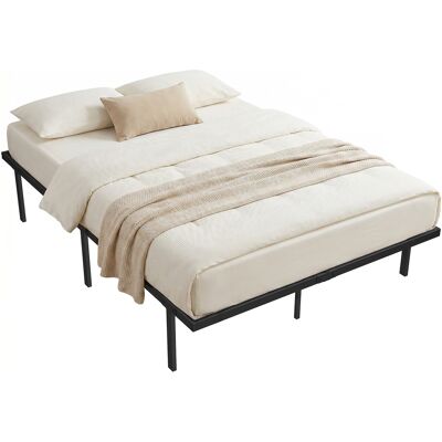 OEM Bettgestell, 140 X 200 Cm Metallbett Mit Stauraum Unter Dem Bett, Metallgestell Mit Lattenrost, Kein Boxspring Nötig OEM Bettgestell, 140 X 200 Cm Metallbett Mit Stauraum Unter Dem Bett, Metallgestell Mit Lattenrost, Kein Boxspring Nötig