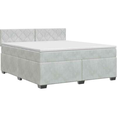 Boxspringbett Mit Matratze Hellgrau 140 X 200 Cm Samt Vidaxl Boxspringbett Mit Matratze Hellgrau 140 X 200 Cm Samt Vidaxl