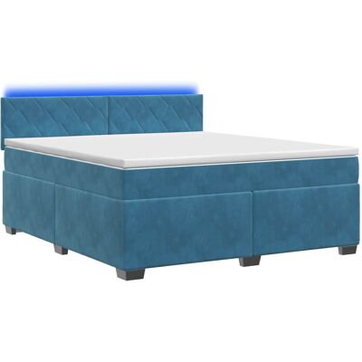Boxspringbett Mit Matratze Und Led Blau 180 X 200 Cm Samt Vidaxl Boxspringbett Mit Matratze Und Led Blau 180 X 200 Cm Samt Vidaxl