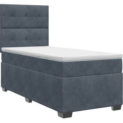 Boxspringbett Mit Matratze Dunkelgrau 100 X 200 Cm Samt Vidaxl Boxspringbett Mit Matratze Dunkelgrau 100 X 200 Cm Samt Vidaxl