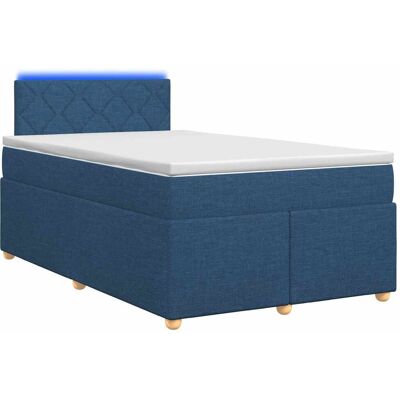 Boxspringbett Mit Matratze Mit Kopfteil Blau 120 X 190 Cm Stoff Vidaxl Boxspringbett Mit Matratze Mit Kopfteil Blau 120 X 190 Cm Stoff Vidaxl