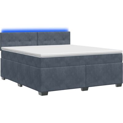 Boxspringbett Mit Matratze Und Led Dunkelgrau 180 X 200 Cm Samt Vidaxl Boxspringbett Mit Matratze Und Led Dunkelgrau 180 X 200 Cm Samt Vidaxl
