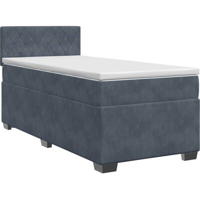 Boxspringbett Mit Matratze Dunkelgrau 100 X 200 Cm Samt Vidaxl Boxspringbett Mit Matratze Dunkelgrau 100 X 200 Cm Samt Vidaxl