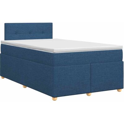 Boxspringbett Mit Matratze Mit Kopfteil Blau 120 X 200 Cm Stoff Vidaxl Boxspringbett Mit Matratze Mit Kopfteil Blau 120 X 200 Cm Stoff Vidaxl